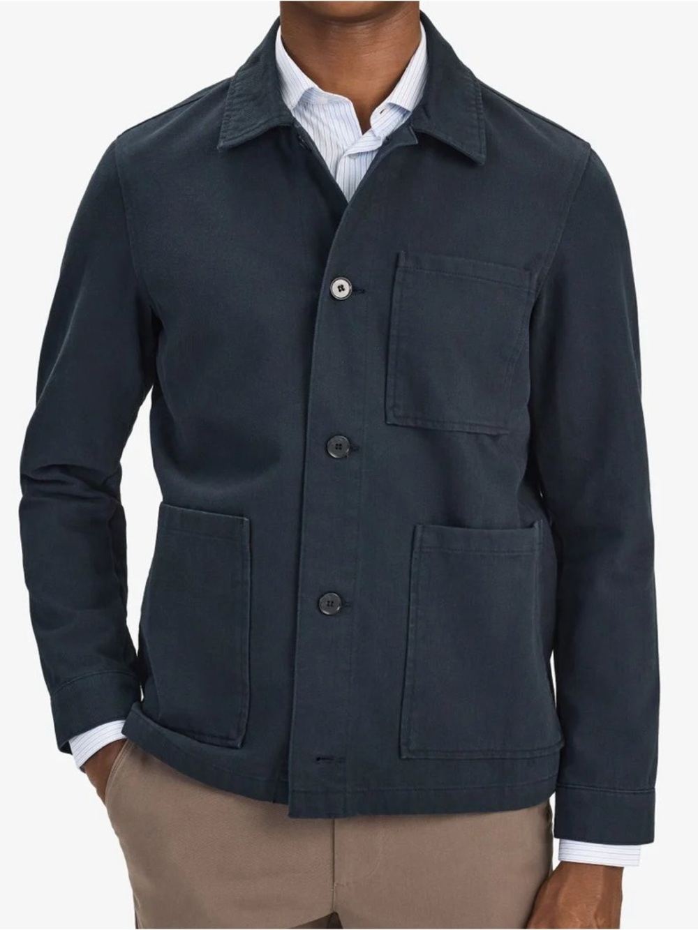 John Henric Navy Blue Overshirt